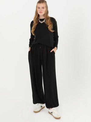 Siyah Scuba Kumaş İkili Takım