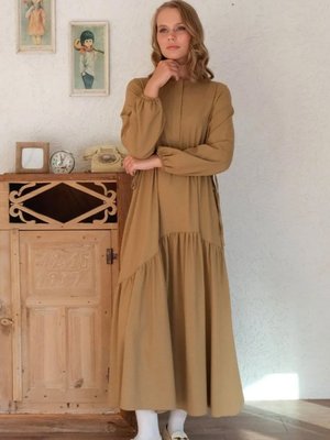 Karamel Poliviskon Elbise