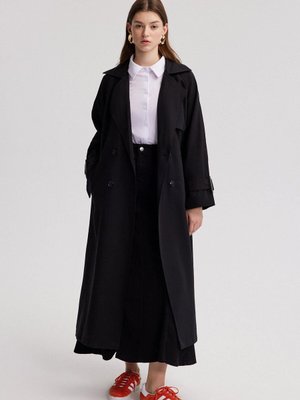 Toka Detaylı Oversıze Trençkot