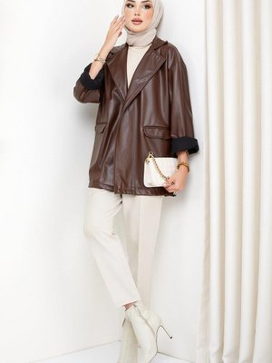 Suni Deri Ceket Kahverengi Suni Deri Ceket Kahverengi