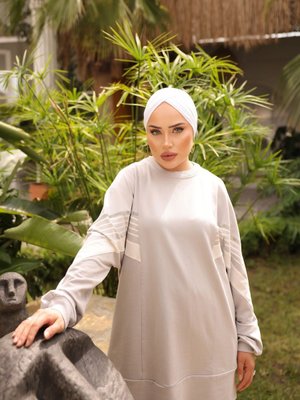 Eşofman İkili Takımı Oversize, Bisiklet Yaka Pamuk Kumaş