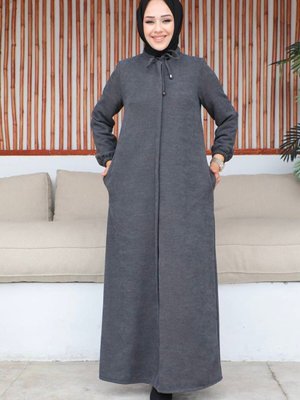 Şönil Kumaş Kışlık Comfort Ferace Gri