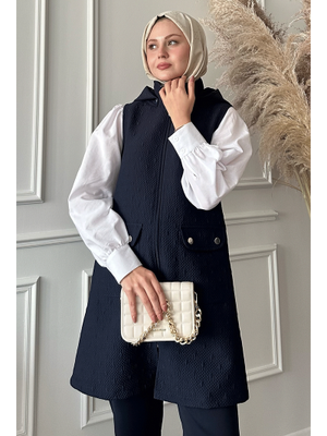 Cepli Kapitone Lacivert Yelek Cepli Kapitone Lacivert Yelek