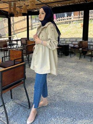 Theresa Kısa Trençkot Toprak Theresa Kısa Trençkot Toprak