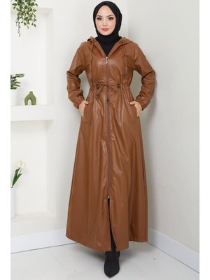 Taba Bağlamalı Suni Deri Trençkot Taba Bağlamalı Suni Deri Trençkot