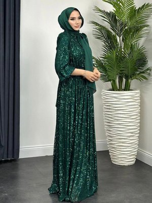 Full Payet İşlemeli Abiye Elbise Zümrüt Full Payet İşlemeli Abiye Elbise Zümrüt