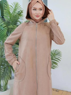 Trend Boydan Fermuarlı Kapüşonlu Giy Çık