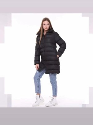 Büyük Yaka Uzun Şişme Mont Büyük Yaka Uzun Şişme Mont