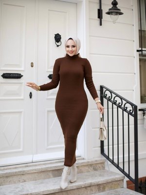 Giyim Akrilik Balıkçı Yaka Esnek Ve Slim Triko Kalem Elbise Giyim Akrilik Balıkçı Yaka Esnek Ve Slim Triko Kalem Elbise