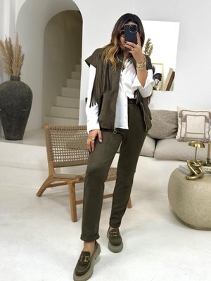 Haki Güderi Slim Fit Pantolon Haki Güderi Slim Fit Pantolon