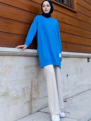 Bisiklet Yaka Arma Detaylı Tunik