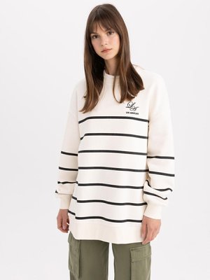 Regular Fit Bisiklet Yaka Baskılı Içi Yumuşak Tüylü Kalın Sweatshirt Tunik C5417ax24sp