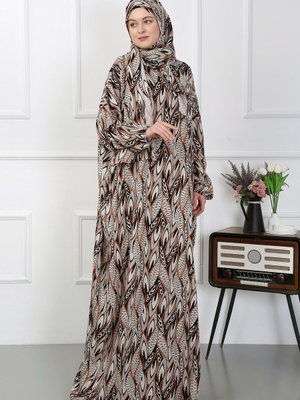 Mercan Desenli Namaz Elbisesi