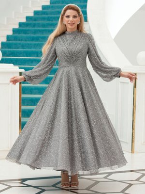 Gri Eliz Abiye Elbise Gri Eliz Abiye Elbise