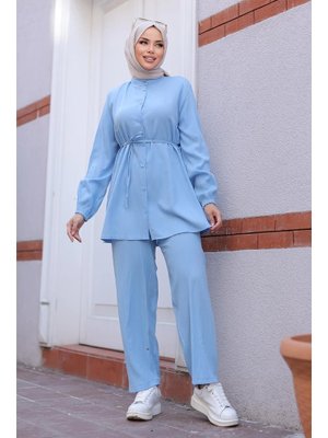 Hakim Yaka Detaylı Bebe Mavisi Takım Hakim Yaka Detaylı Bebe Mavisi Takım