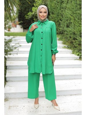 Büzgü Detaylı Zümrüt Takım Büzgü Detaylı Zümrüt Takım