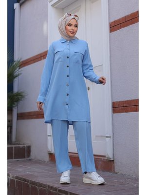 Cep Detaylı Bebe Mavisi Takım Cep Detaylı Bebe Mavisi Takım