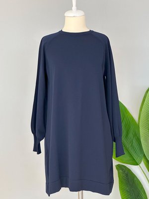 Merserize Bilek Detaylı Basic Tunik Lacivert