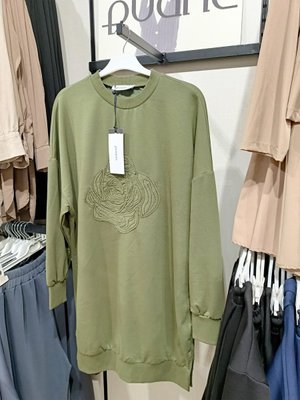 İplik Önü Desenli Tunik