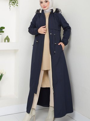 İçi Kürklü Tam Boy Bondit Mont Lacivert İçi Kürklü Tam Boy Bondit Mont Lacivert