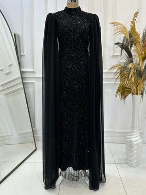 Siyah Devin Abiye Elbise