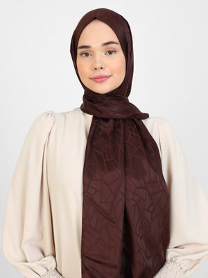 Acı Kahve Diamond Mermer Desen Şal