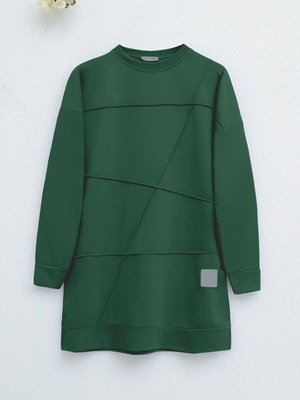 Çima Desenli Bisiklet Yaka Tunik