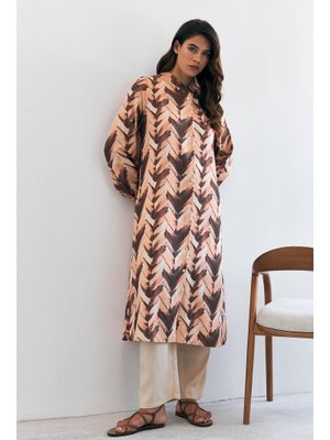 Camel Violet Uzun Tunik Pantolon Takım Camel Violet Uzun Tunik Pantolon Takım