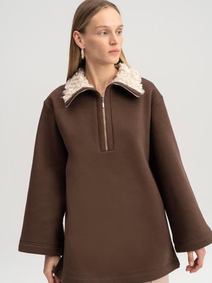 Yakası Kürklü Sweatshırt Yakası Kürklü Sweatshırt