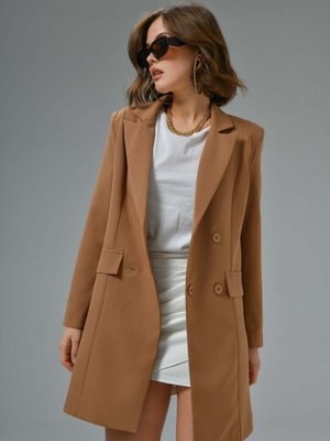 Camel Düğme Detaylı Business Ceket