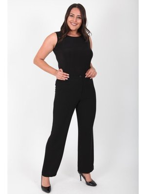 Siyah Arıkan Büyük Beden Krep Kumaş Klasik Dar Paça Pantolon