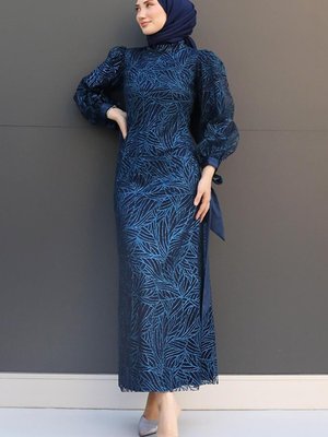 Kader Abiye Elbise Lacivert