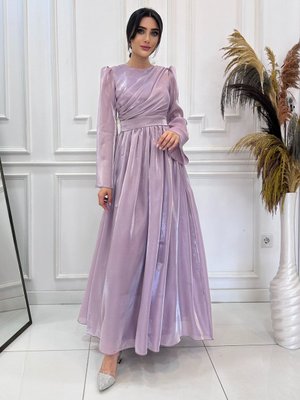 Lila Flowers Abiye Elbise