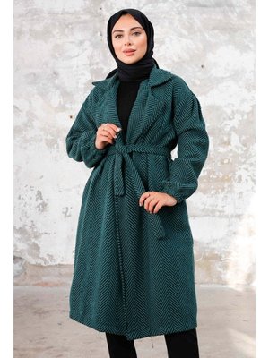 Haki Esilay Kuşaklı Oversize Kap