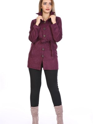 Kuşaklı Süet Ceket