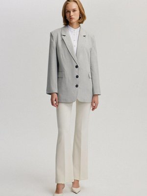 Çizgili Blazer Ceket