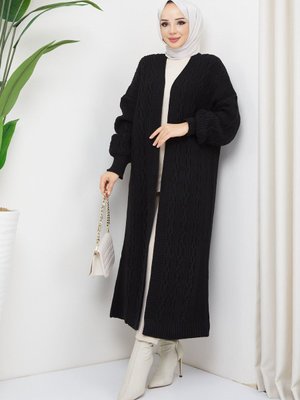 Tam Boy Balon Kol Triko Hırka