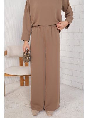 Bej Krep Bol Pantolon