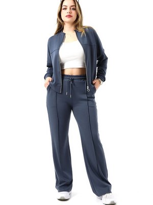 Kadın Modal Eşofman Takımı Fermuarlı Takım /women's Textured Fabrıc Tracksuıt Set Wıth Zıpper Model