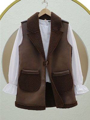 İçi Kuzu Peluş Çift Cepli Yelek İçi Kuzu Peluş Çift Cepli Yelek