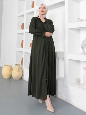 Fermuarlı Ferace Haki