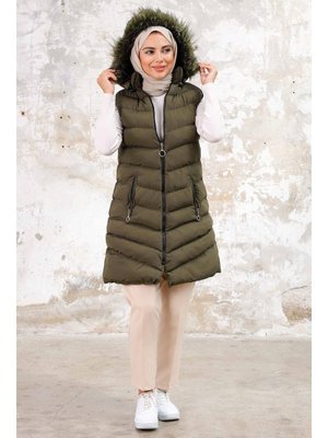 Haki Kapüşonlu Şişme Yelek