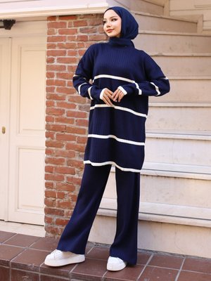 Lacivert Çizgili Fitilli Takım Lacivert Çizgili Fitilli Takım