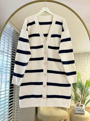 Çizgili Uzun Hırka