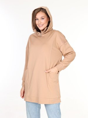 Kadın Kapüşonlu Önü Fermuarlı Sweatshirt