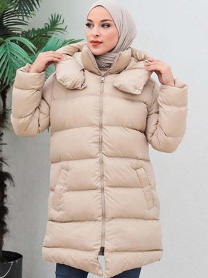 Doılumlu Şişme Mont Bej