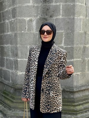 Leopar Blazer Ceket