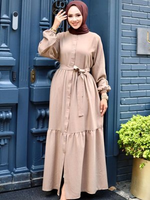 Vizon Düğmeli Kat Detaylı Ferace Vizon Düğmeli Kat Detaylı Ferace