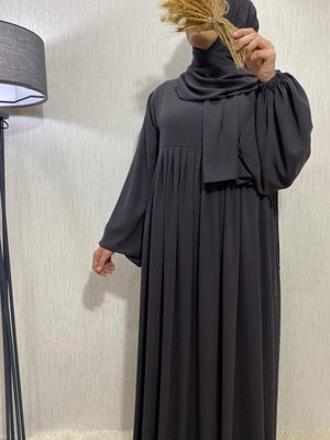 Nisa Model Fermuarlı Ütü Sevmez İthal İpek Kumaş Pileli Robalı Süper Dökümlü Ferace