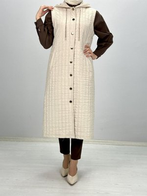 Büyük Beden Kapitone Yelek Taş